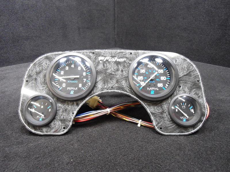 Fisher speedometer, tachometer, fuel & volt gauge cluster boat instruments # 1