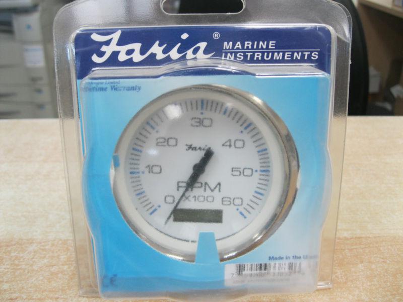 Faria tachometer/hourmeter  i/o  6000rpm  4"   part# 33832