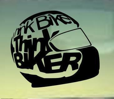 Think bike car window sticker decal funny