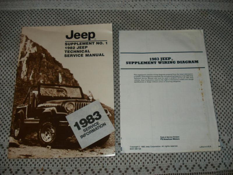 1983 jeep cj cherokee and more service manual supplement set original shop books
