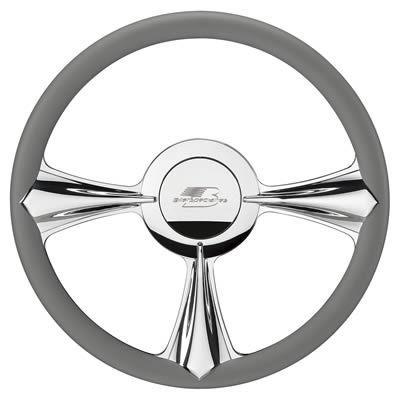 Billet spec steering wheel half-wrap stiletto aluminum 3-spoke 14" dia ea p30092