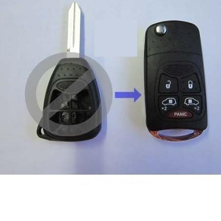 Dodge chrysler flip avenger durango remote keyless entry fob key shell 5bt -cy5k