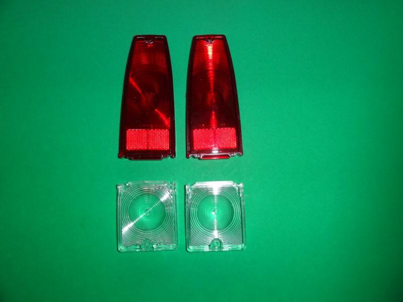 1966-66-1967-67 chevrolet chevy11 & nova taillight & backup lens kit-new 