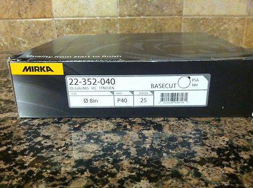 Mirka 40 grit 8 inch psa sandpaper 22-352-040 basecut