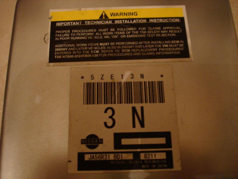 00 01 02 nissan sentra 1.8l ecm 3n ja56r31 oem computer reman at