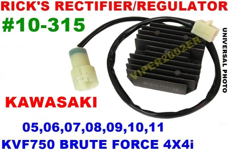 Rick's rectifier regulator kawasaki 05,06,07-11 kvf750 brute force 4x4i #10-315