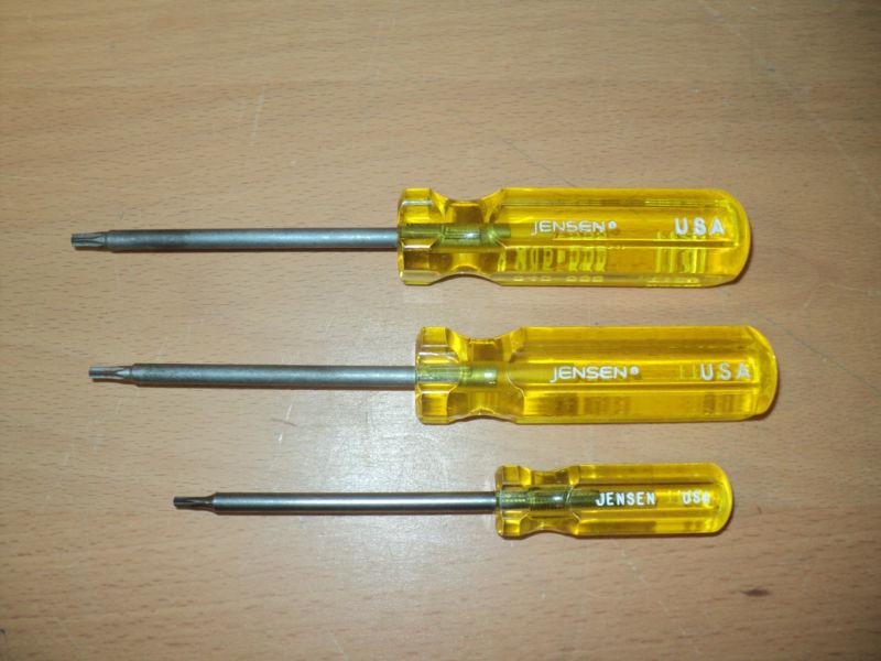 Used  torx drivers jensen tamper-proof torx drivers ( 3 different sizes )