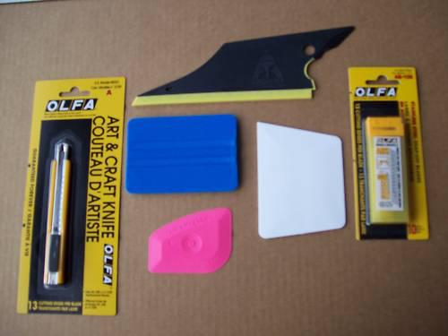Tinting +kn tool kit car auto window squeegee card tint