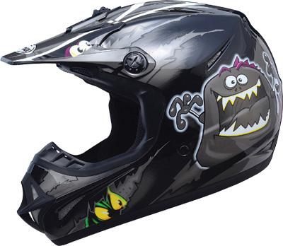Gmax gm46y-1 kritter ii helmet silver/black yl g3462242 tc-5