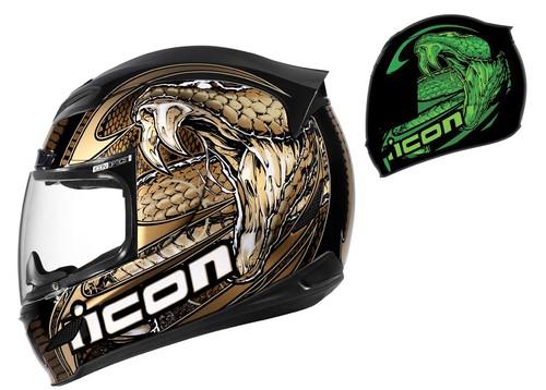 Icon airmada charmer helmet gold x-small new glow in the dark