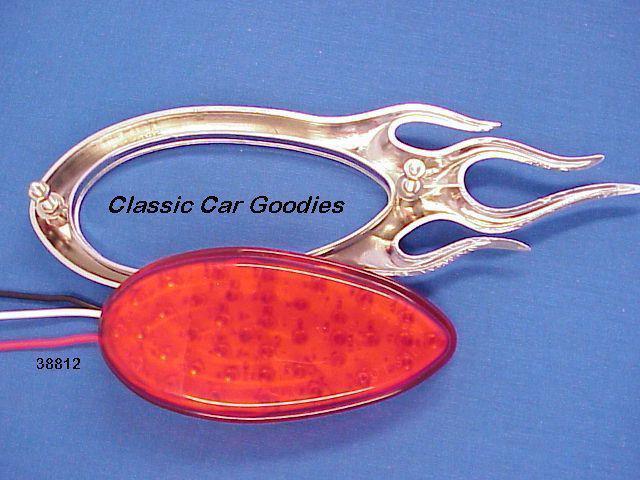 1938-1939 Ford Tail Lights (2) Red Led. Chrome Flames 12V, US $66.99, image 3