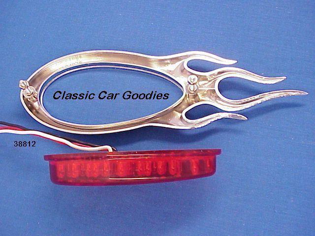1938-1939 Ford Tail Lights (2) Red Led. Chrome Flames 12V, US $66.99, image 5
