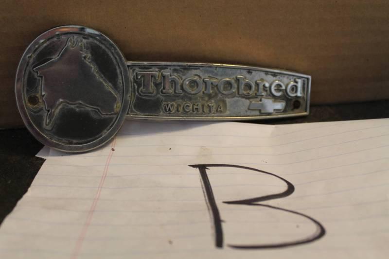 Vintage chrome plated chevy thoroughbred chevrolet wichita kansas horse emblem