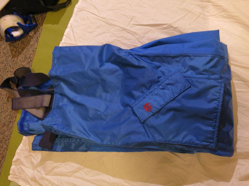 Vintage north sails ski bibs overalls foul weather gear men l blue helly hansen
