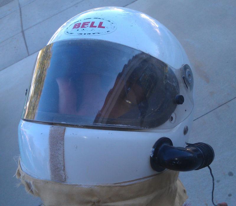 Vintage bell cactus air flow full face racing helmet with built-in headphones 