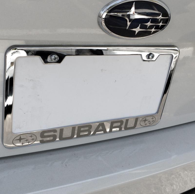 Sell SUBARU Chrome Stainless Steel License Plate Frame + Screws + Caps
