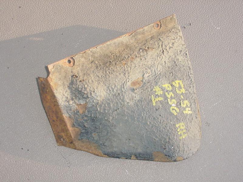 1953 1954 chevrolet 53 chevy 54 right pssg fender angle tire splashpan panel oem
