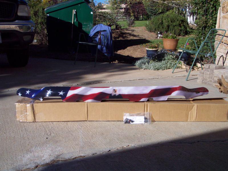 Stampede american flag/eagle specialty design hood protector