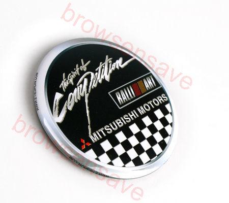Jdm ralliart circular car badge emblem logo stainless steel mitsubishi lancer