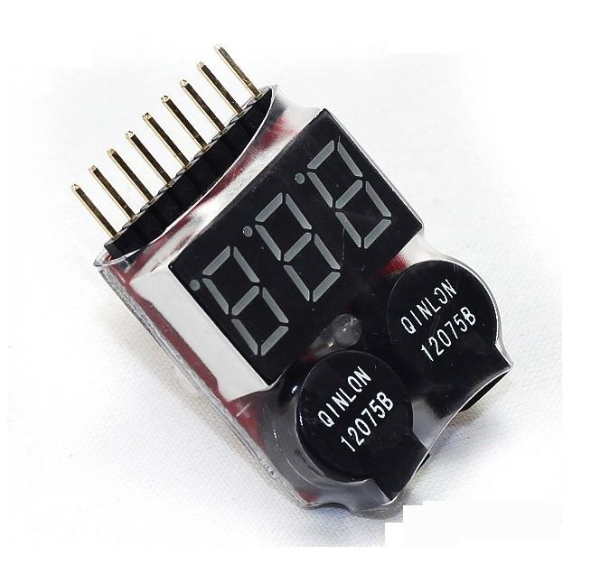 1-8s li-on battery voltage tester low voltage buzzer alarm 2in1 led meter