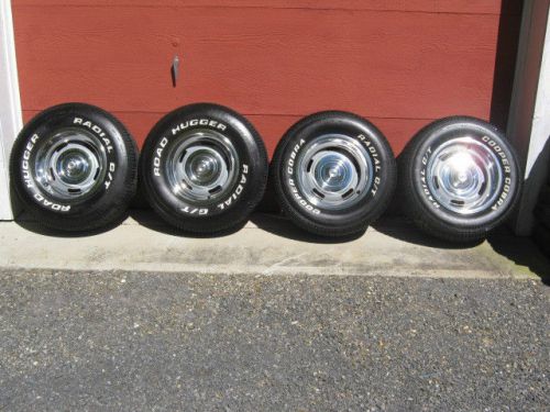 Chevrolet pickup rally wheels with tires, centers, wheel rings 15x8 - 5 x 5