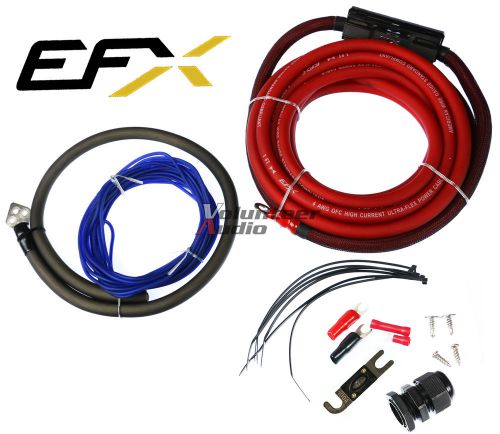 Efx 4ga ofc amp kit efxakc4b 100amp remote wire spade terminals bulkhead