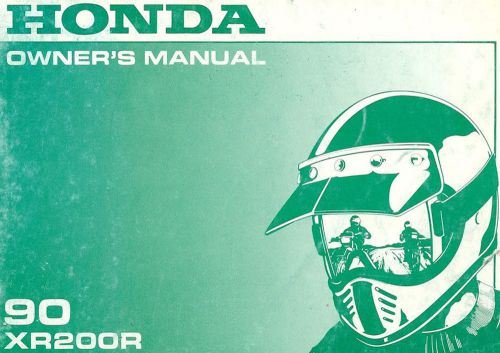1990 honda xr200r motocross motorcycle owners manual -xr 200 r-honda-xr200