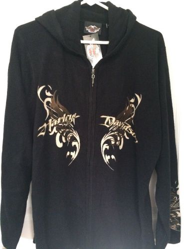 Harley-davidson women's super soft hoodie sweater 2w nwt black