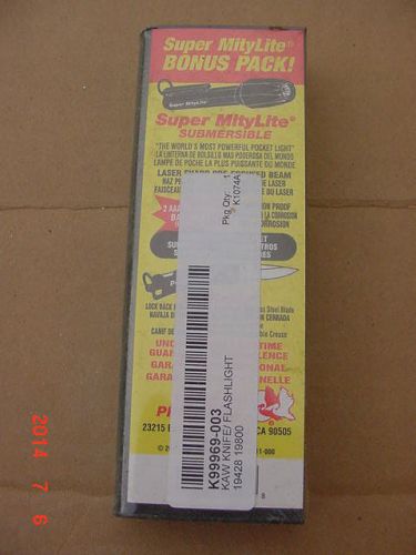 New nos genuine kawasaki motorcyle mitylite submersible flashlight and knife set