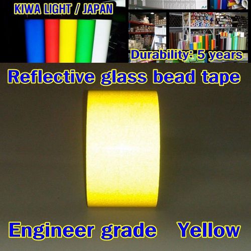 Size:2&#034;x10ft/yellow reflective vinyl/sheet/film/kiwa/japan/tape/adhesive/truck