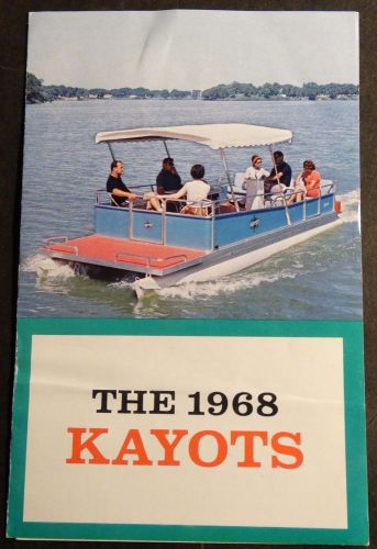 Vintage 1968 kayot pontoon boat sales brochure 5 1/2" x 3 1/2"   (200)