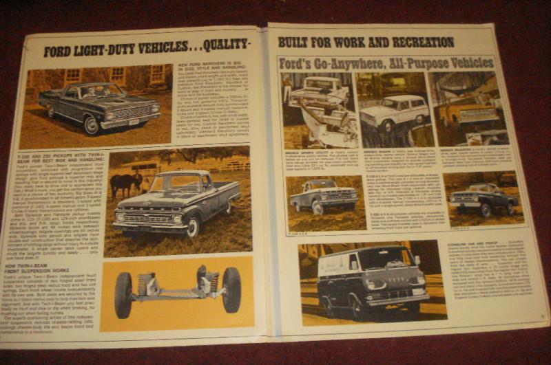 1966 FORD TRUCK / BRONCO / RANCHERO SALES BROCHURE / SALES FOLDER-SMALL CATAL0G , US $27.50, image 2