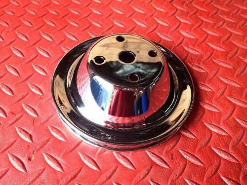 Water pump pulley big block chevy 1 groove long water pump chrome plated steel