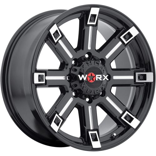 20x9 black milled worx triton 806bm 8x170 +18 rims mud grappler 35x12.5x20