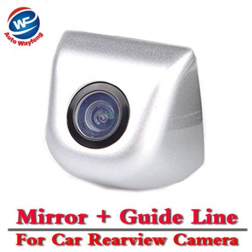 Car night vision rear view parking camera mirror+guide line silver camera