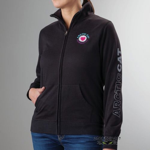 Arctic cat women&#039;s embroidered heart logo full zip sweatshirt - black - 5263-87_