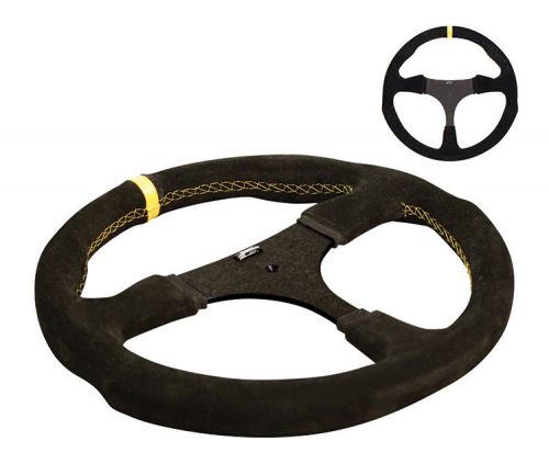 Suede longacre flat steering wheel 290mm no holes 56906,momo,sweet,scca,nasa >