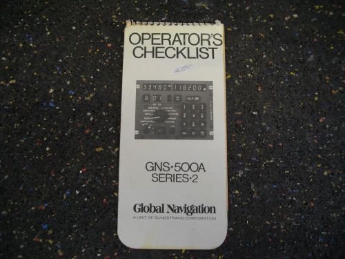 Global navigation operators checklist gns-500a series 2 aircraft aviation manual