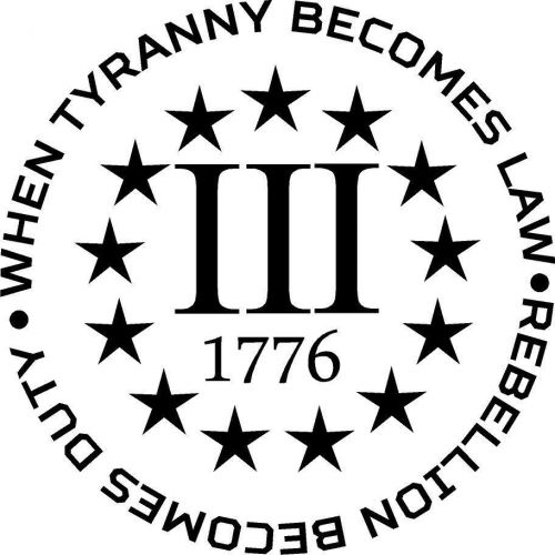 (2) 9" 3% percenter vinyl/decals gun rights 2nd ammendment cat truck boat