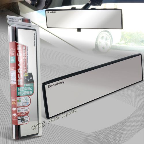 Broadway 300mm wide flat interior clip on rear view clear mirror universal 3