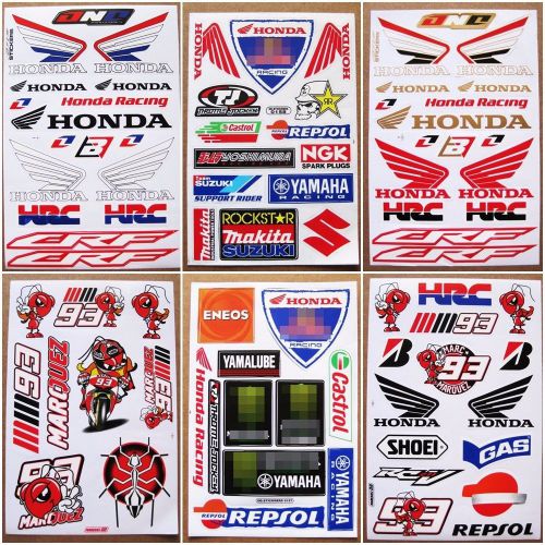 6 sh. moto-gp supercross mx1 fast racing 93  motocross dirt rider car stickers .