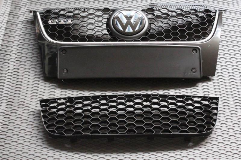 Mesh white strip center hood grille lower bumper grill for vw jetta golf gti mk5