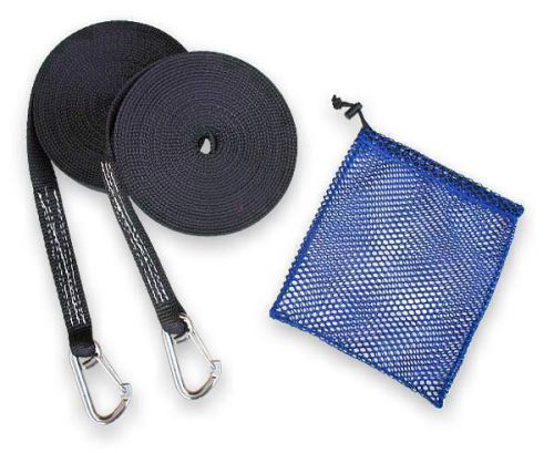 2 sailboat black 25' jackline strap stainless steel hook