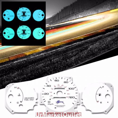Indiglo glow gauge dash blue/green face+el cover for honda 96-00 civic cx mt