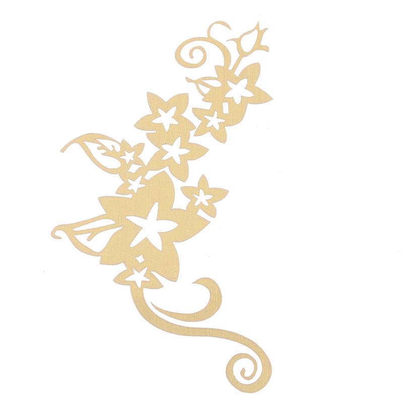 Copper tone flower pattern plastic adhesive back sticker decal for car