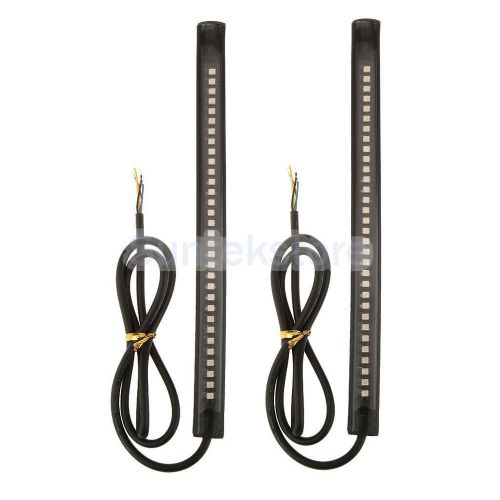 Pair 32smd led integrated brake tail light turn signal lamp bar for harley