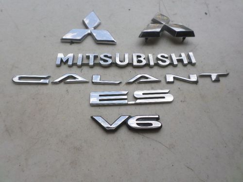 99-02 mitsubishi galant es v6 hood emblem mr971392 trunk logo mr416608 decal set