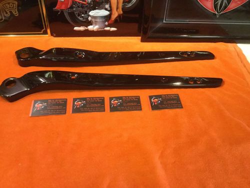 Custom harley gloss black wide tire dyna/softail rear fender strut covers