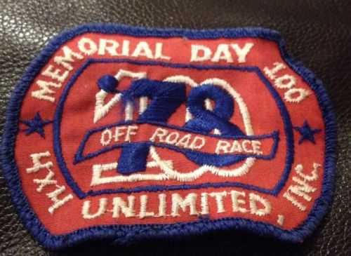 Vintage 1978 4 x 4 unlimited inc off road race memorial day patch auto racing