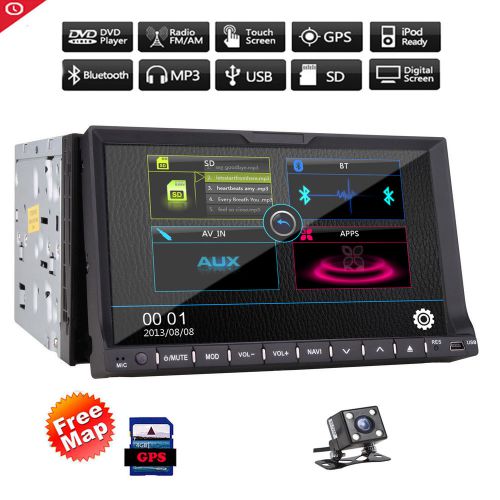 Car stereo double 2 din bluetooth navigation gps cd dvd receiver 7" radio camera